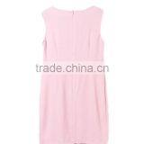 High Fahsion Stylish Sleeveless Round Beaded Flower Neck Design Pink Color Plus Size Women Clothing thumbnail-3