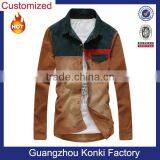 Denim Fabric Mandarin Collar Shirt With High Quality thumbnail-1