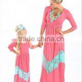 Family Matching Clothing Pink Lace Splice Dress thumbnail-1