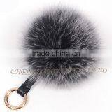 CX-A-63 New Promotional Fox Fur Ball Fur Pom Keychain With Fur Pompom thumbnail-1