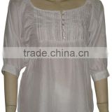 Lady Blouse women top tunic top with 3/4 sleeves