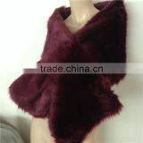 White Color Fashion Winter Knitting Fur Scarf Factory thumbnail-6