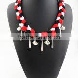 2016 Black Enamel Heart Charm Pendant Long Scarves Solid Black Costume Long Scarves Diy Custom Black Pendant Scarves thumbnail-5