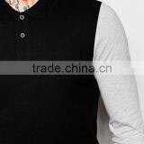 Best Price MGOO OEM Factory Long Sleeve Muscle Polo With Contrast Sleeves In Black thumbnail-3
