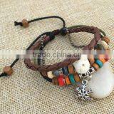 Zm35322a Wholesale Charm Bracelet Women Vintage Leather Bangle thumbnail-1