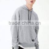 2017 Spring Causual Long Sleeve Plain Dyed Blank 220g 100% Cotton Custom Logo Men Gym Pullover Hoodie thumbnail-4