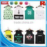China Cheap Sports Bodybuilding Screen Printed Wholesale Open Side 100 Cotton Men Tank Top thumbnail-5