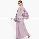 Layered Flare Sleeve Kaftan Dress High Quality Long Dresses Women Lady thumbnail-6