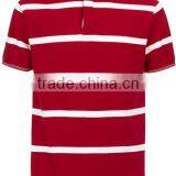 Yarn Dye Red Polo Shirts White Stripe thumbnail-1