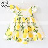 ShiJ Baby Girls Dress Lemon 100% Cotton In Stock Kids Clothes thumbnail-1