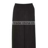 Chic Wide Leg Side Split Palazzo Trousers Black Slack Pants for Ladies thumbnail-3