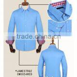 100% Cotton Blue Poplin Custom Made to Measure Custom Mens Dress Shirt thumbnail-1