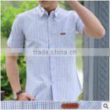 Men Short Sleeve Plaid Boys Casual Cotton Hawaiian Young Fashionable Elongated t Shirt for Men thumbnail-5