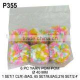 P355 6PC YARN Pom Poms thumbnail-1