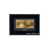 Qatar Gold Banknote Wooden Frame thumbnail-1