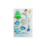 Winter snowman Fancy Custom Holographic Stickers For Book / windows / cars