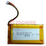 3.7V 2000mAh Lithium Ion Polymer Battery Pack