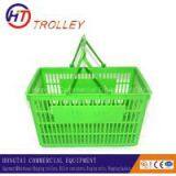 plastic retail shopping baskets with double handle in various colors