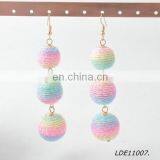 2017 Bon Bon Style Thread Wrapped Ball Drop Earrings thumbnail-5
