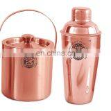 Stainless Steel Shaker Set With Gold Copper Plated.Boston Shaker thumbnail-1