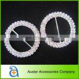 50mm With Double Rows Rhinestone Crystal Buckle for Chair Sash Covers Wedding thumbnail-1