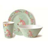 Customized Pattern High Quality Plastic Plates and Bowl 3pcs Turkish Dinner Set With Cup thumbnail-2