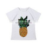 Short Sleeve Sequin Pineapple White Raglan Top and Pineapple Printed Bell Bottoms Wholesale Girl Boutique Clothing Set thumbnail-2