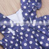 2019 Summer Denim Blue Dot Full Print Infant Rompers Kids Cotton Bodysuits Fly Sleeved Jumpsuits 0-2years thumbnail-5