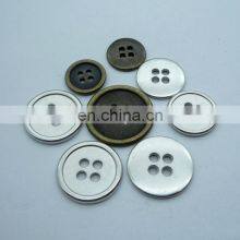Clothing Shirt Flat Fine Edge Alloy Metal Buttons 4 Holes Sewing