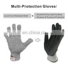 HY Hand Job Gloves With Rough Surface Latex Guantes de ANSI A4 Anti Cut Latex Finished Fishing Glove thumbnail-5