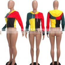 Spring and Summer New Hooded Casual Sports Sweater Hooded Stitching Fashion Loose Large Size Manufacturers Wholesale Custom thumbnail-4