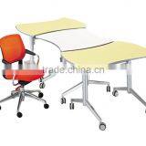 New Design Folded Aluminum Desk Meeting Hall Table With Wheels HD04A1-E