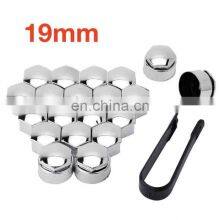 19mm CHROME WHEEL NUT BOLT COVERS UNIVERSAL SET WITH TOOLS thumbnail-2