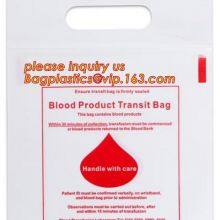 Die Cut Handle Blood Transit Biodegradable Shopping Bag Blood Transport Bag, Header With Grip Seal Closure, Punch Handle thumbnail-2