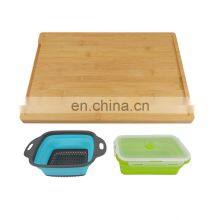 Expandable Bamboo Cutting Board With Containers Over The Sink Cutting Board For Kitchen thumbnail-2