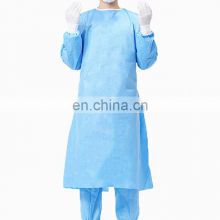 PP/SMS Patient gown suit Disposable scrub suits, pajama, patient gown with V-collar or round collar