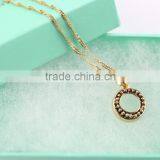 Fashion Design Simple Gold Plated Wave Brass Chain Ring Necklace thumbnail-3