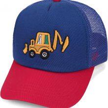 Cute Embroidery Excavator Toddler Kids Baseball Cap Adjustable Cotton Washed Vintage Dad Hat for Boys Girls