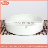 personalized funny promotion handmade white porcelain ceramic ashtray accept custom logo design decal printing