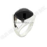 925 Wholesale Silver Black Onyx Cushion Gemstone Stylish Band Rings Jewelry thumbnail-4