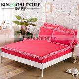 Pink 100% Bamboo Fitted Sheet 300TC/400TC With Lace Decoration thumbnail-3