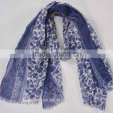 2016 High Quality 100% Polyester Voile Floral Print Scarf thumbnail-1