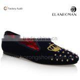 Slip-on Rivet and Embroidery Men Loafers Shoes Flat Velvet Loafer for Men Quality Choice Most Popular thumbnail-1