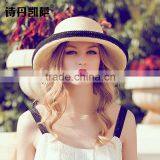 Summer Leisure Straw Hat With Romantic Button Bow Beach Straw Hat thumbnail-3