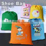 Wholesale polyester cheap drawstring bag shoe bag, custom small drawstring bag