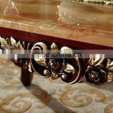 Luxury Classical Royal Baroque French Style Traditional Carved Wooden Antique Gold Silver Stroke Dark Brown Dining Room Set Quality Choice thumbnail-3
