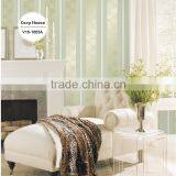 Stock Lot Printing Golden Foil Wallpaper, Emerald Green Neat Wide Stripe Wallcover for Administration , Best Quality Wallcover thumbnail-1