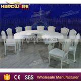 White MDF Top Metal Leg Half-moon Wedding Table Banquet Table
