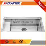 842x250x228mm Overall Size Single Bowl With Drainboard Fiber Kitchen Sink thumbnail-1