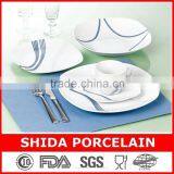 Porcelain Dinner Plates 20PCS SQUARE SHAPE PORCELAIN DINNERWARE SET WESTERN STYLE CUT DESIGN DINNERWARE SET SDS316